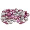 Northlight Shatterproof 3-Finish Christmas Ball and Finial Ornaments -  Pink and Silver - 75ct
